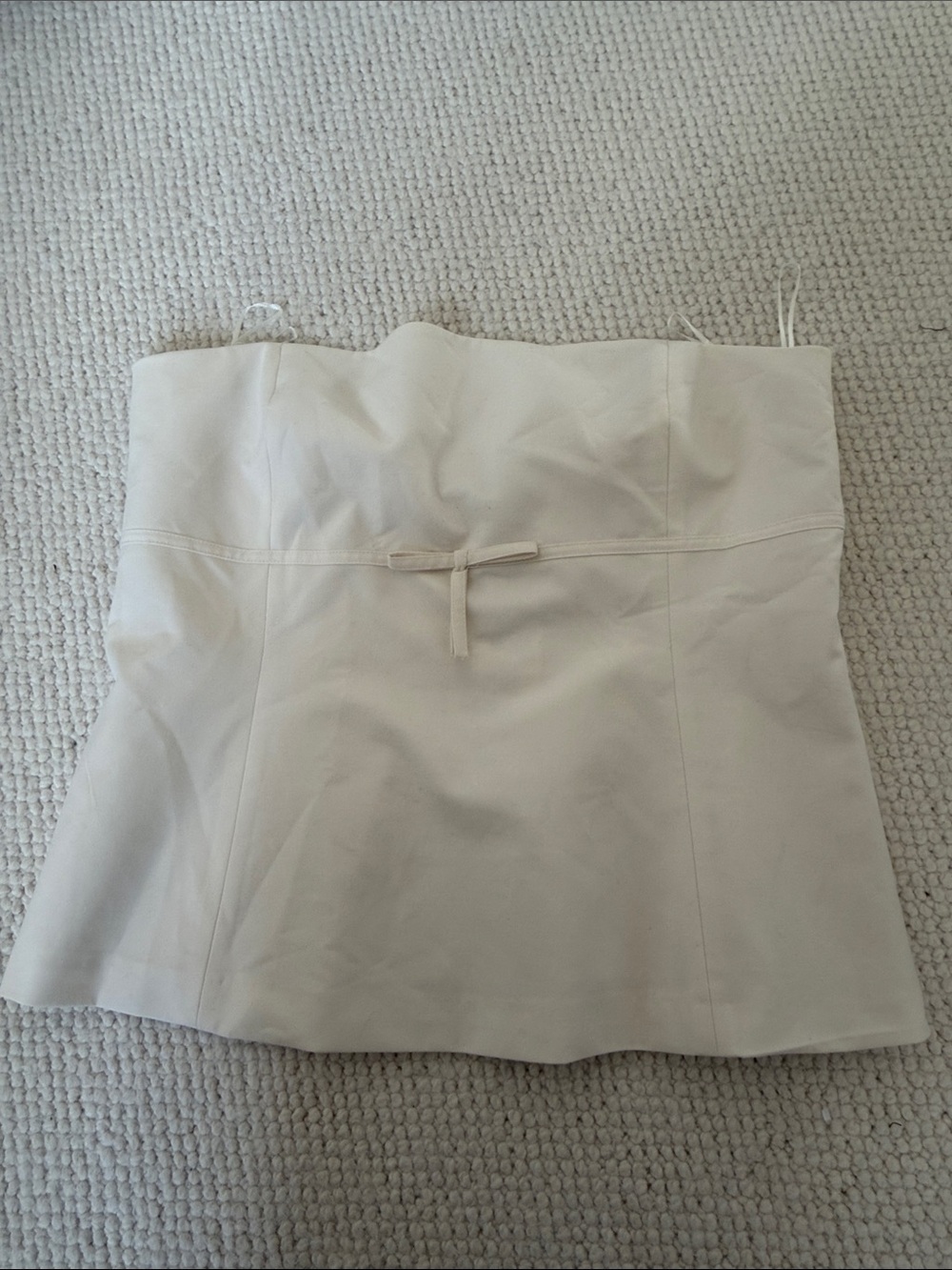 Zara Strapless Cream Peplum Top